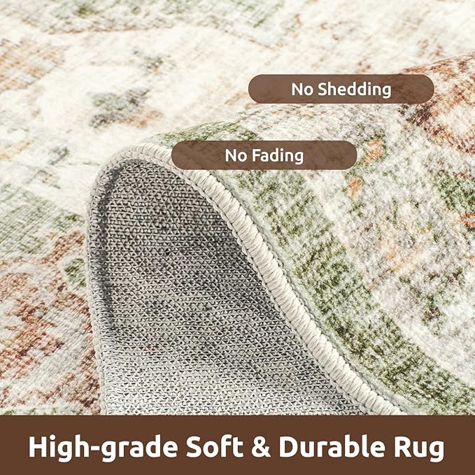 AMOAMI-3X5 Area Rug-Soft Washable Vintage Throw Accent Rugs - Image 3