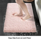 Small Bathroom Rug 17x24 Non Slip Pink Fluffy Bath Mat - Image 3