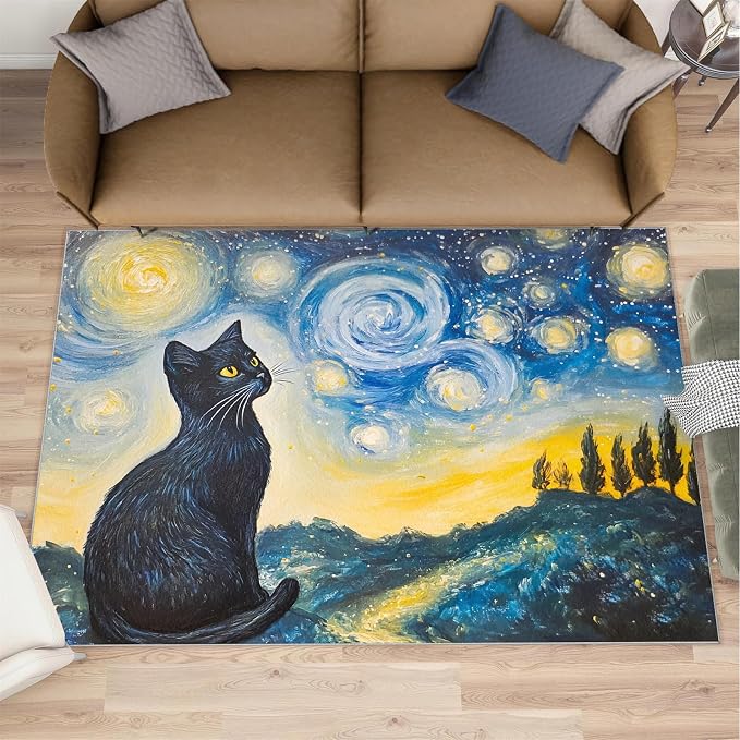 Black Cat Rugs for Bedroom by Unknown