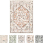 LIVEBOX 8x10 Area Rug for Living Room, Washable Orange Boho Rug, Soft Non-Slip - Image 5