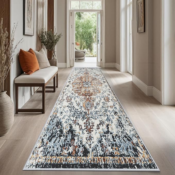 Kitchen Runner Rug 2x8 Washable Runner Rug Vintage Entryway Hallway Runner Rugs by JUKAMO