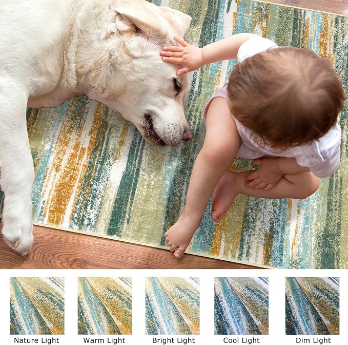 Modern Abstract Runner Rug 2.6x14 - Image 3