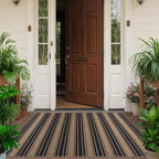 Striped Easy Jute Rug 3x5 Outdoor Entryway Rug Washable Area Rugs - Image 2