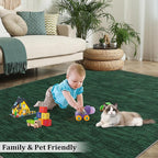 RUGSREAL 3x5 Bedroom Area Rug Christmas Green Rug Xmas Solid Color Area Rugs - Image 5