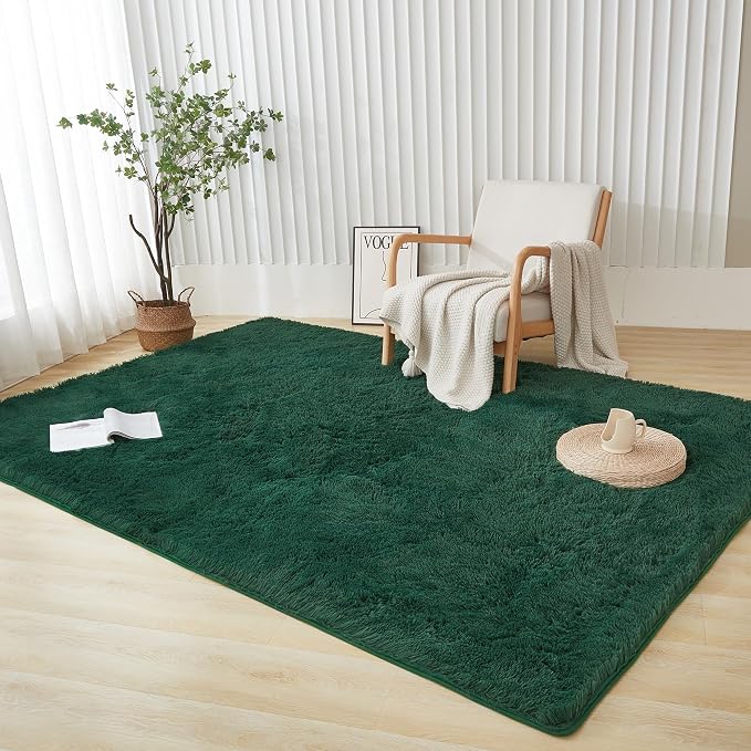 Andency 6x9 Area Rugs Emerald Green, Large Shag Fluffy Soft Shaggy Rugs - Image 7
