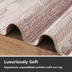 2x10 Runner Rug Machine Washable Non Slip Area Rug Distressed Neutral Moroccan - Image 4
