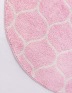 Rugs.com Lattice Frieze Collection Rug – 8' Round Light Pink Medium Rug Perfect - Image 8