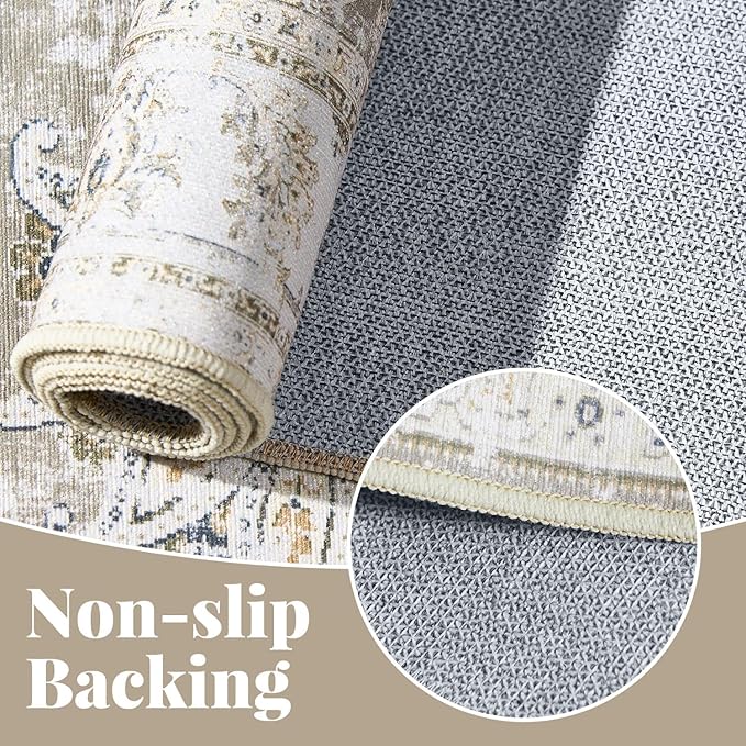 jinchan Fiora Long Hallway Runner Rug 2x12 Machine Washable Runner Rug Taupe - Image 5