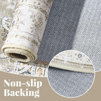 jinchan Fiora Runner Rug 2x6 Machine Washable Hallway Rug Taupe Vintage Floral - Image 5