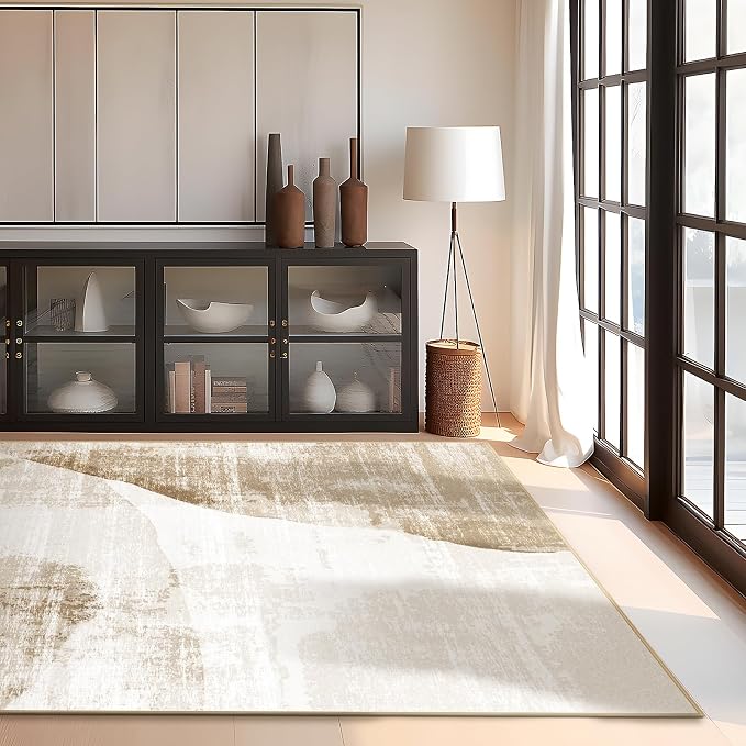 Phantoscope Washable Area Rug 5'x7' Non-Slip, Modern Neutral Boho Rugs - Image 4