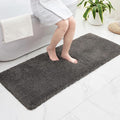 Bathroom Rugs 24x48 Non Slip Dark Grey Fluffy Bath Mat by Disolla