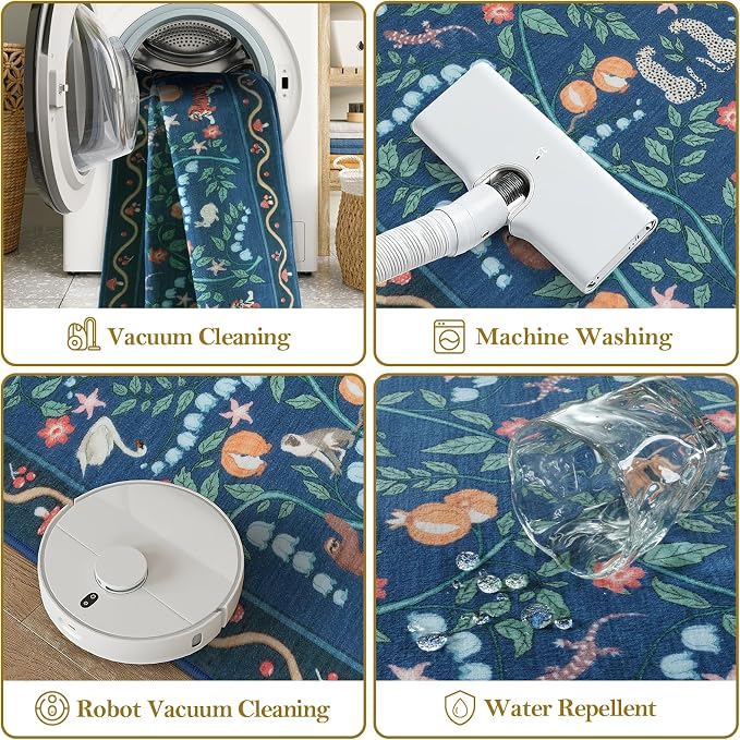 Collive Kitchen Runner Rugs Non Slip, Washable Jungle Animal Carpet Runners - Image 4