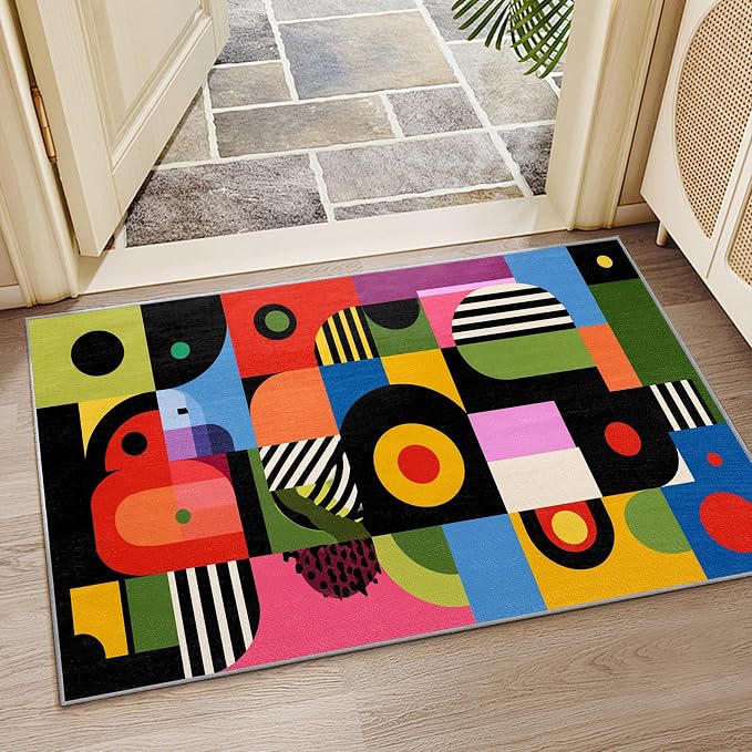 Love Rug - 5x7 Rug, Colorful Abstract Pop Art Area Rugs, Hippie Aesthetic Funky - Image 7
