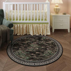 Rugcomf Circle Rug Impressionist-Style Vintage Round Rug 4ft Non Slip Low Pile - Image 2