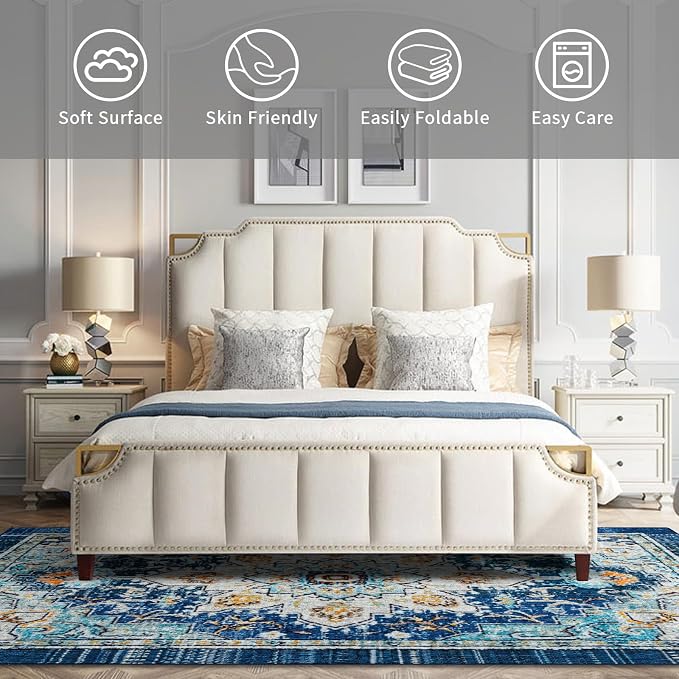 Easy-Going Area Rug 5x7 Washable Boho Rugs - Image 4