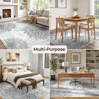 WITSHOCK 8x10 Washable Rug for Living Room, Modern Floral Distress Print - Image 4