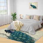 Peacock Area Rug 2x3-2x3 Rug, Peafowl Rugs - Image 4