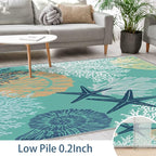 Tritard Coastal Area Rugs Nautical Beach Themed Non-Slip Machine Washable Rugs - Image 5