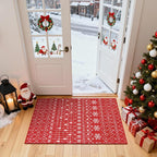 Lahome Christmas Door Mat 2x3 Red Entryway Rug Small Washable Area Rugs - Image 8
