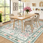 6x9 Area Rugs for Living Room: Floral Washable Rug Vintage Large Soft Boho - Image 4