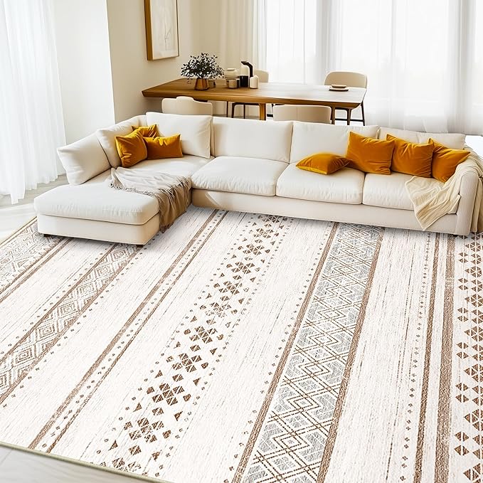 BESTSWEETIE 9x12 Area Rugs for Living Room Washable Moroccan Farmhouse Neutral by BESTSWEETIE