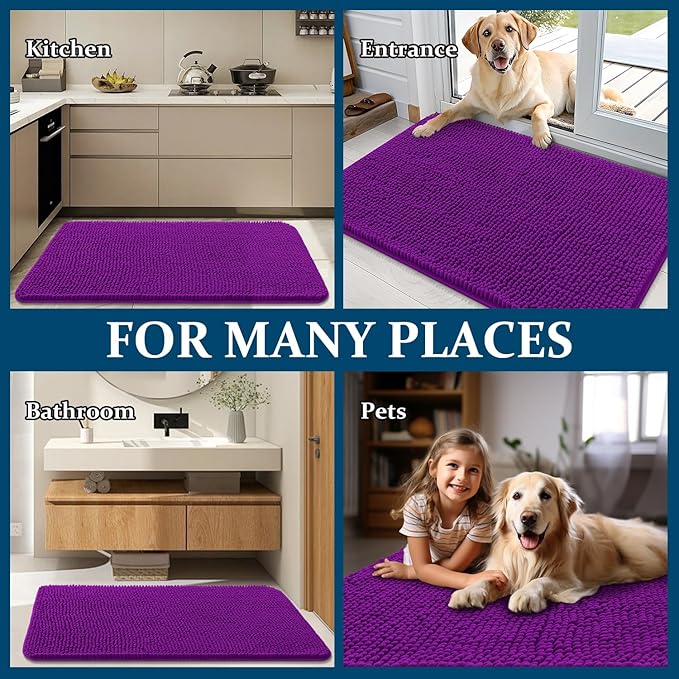 OLANLY Dog Door Mat for Muddy Paws 70x35, Absorbs Moisture and Dirt, Absorbent - Image 8