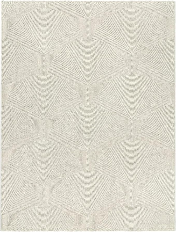 Paco Home Modern Area Rug with Minimalist Arched Lines in Neutral Cream by PacoHome