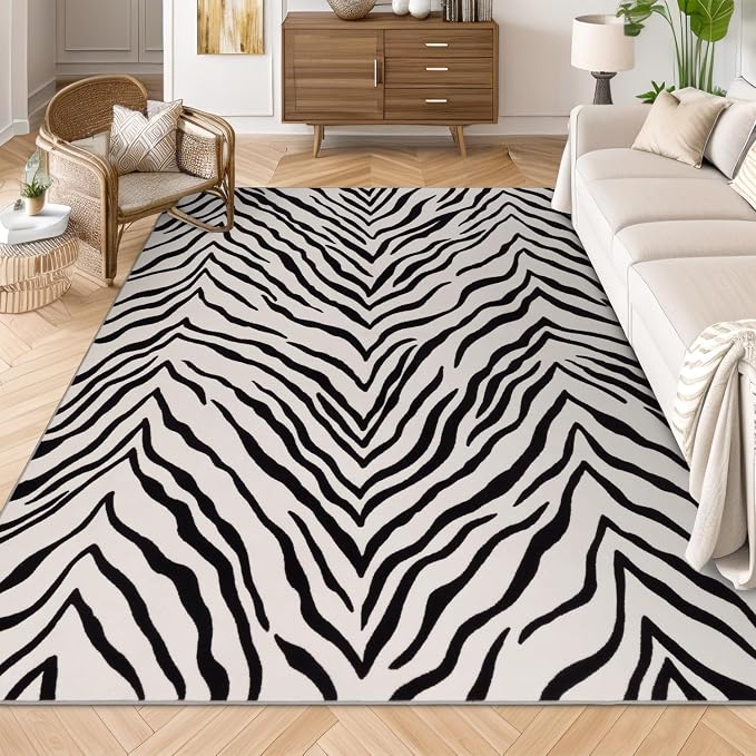 YIHOUSE Tiger Washable Area Rugs 6'x9', Ultra Thin Animal Stripe Print Rug - Image 6