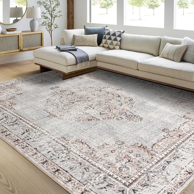 Easy-Going Area Rug 6x9 Washable Boho Rugs by Easy-Going