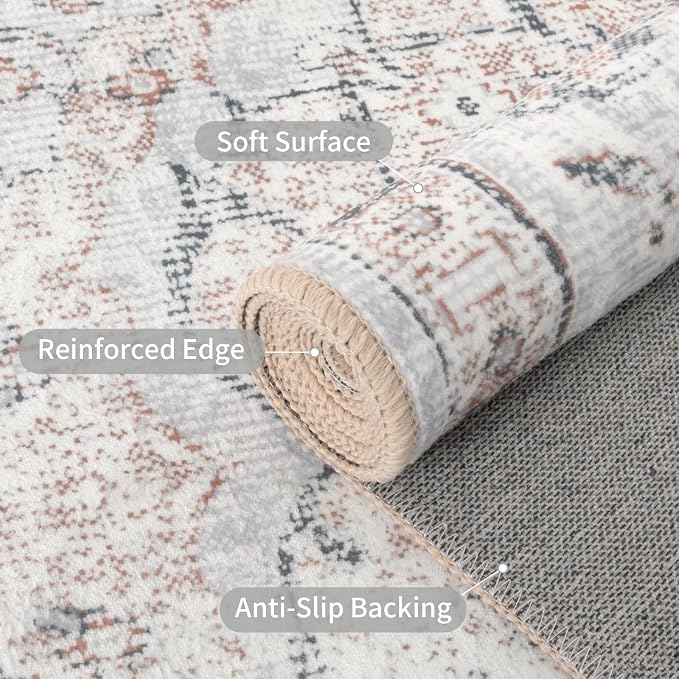 Easy-Going Area Rug 5x7 Washable Boho Rugs - Image 3
