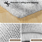 Tie-Dyed Grey Area Rugs 9x12 Living Room Bedroom, Fluffy Large Rug Soft Shag - Image 4