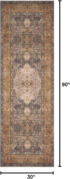 Loloi Loren Collection LQ-02 Plum/Multi 2'-6" x 7'-6" Runner Rug - Image 3