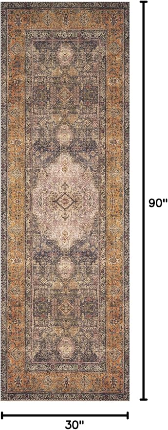 Loloi Loren Collection LQ-02 Plum/Multi 2'-6" x 7'-6" Runner Rug - Image 3