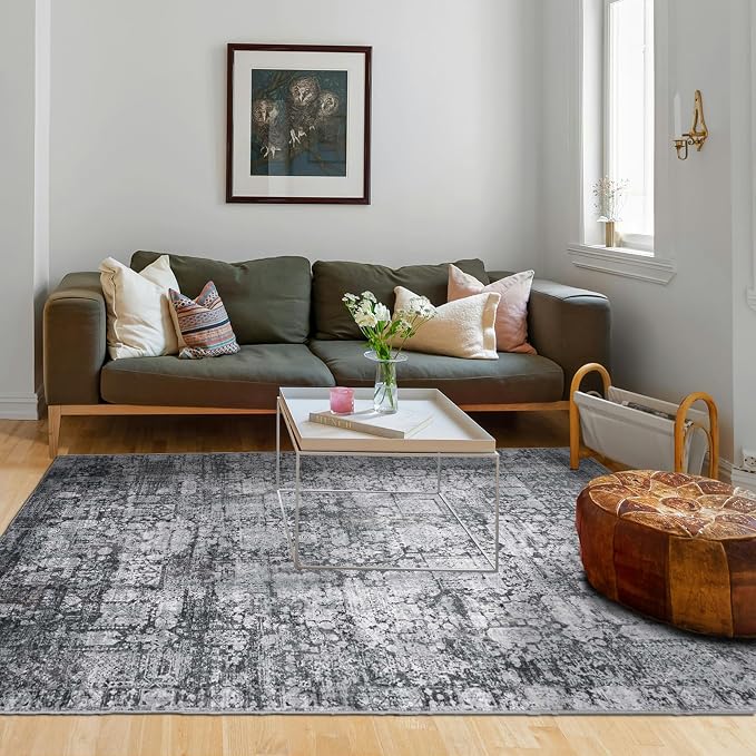 Area Rug 5×7, Vintage Boho Rug, Ultra-Soft Low Pile, Non Slip, Stain Resistant - Image 6