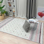 Alfa Rich 7x10 Mauve Gray Off White Washable Area Rugs by AlfaRichRugs