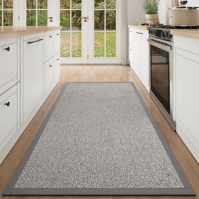 Washable Runner Rug 3x5 Jute Like Entryway Indoor Runner Mat Rugs Non Slip - Image 2