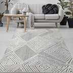 Antep Rugs Palafito 8x10 Geometric Shag Diamond High-Low Pile Textured Indoor by AntepRugs