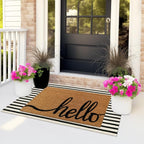 Black and White Striped Rugs 2.3'x3.6', Washable Hand Woven Front Door Rug - Image 3