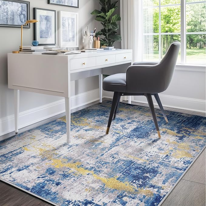Washable Area Rugs 5'x7' Non-Slip Modern Abstract Soft - Image 7