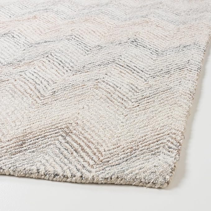 Modern Herringbone Chevron Collection Handcrafted Wool Area Rug - Image 3