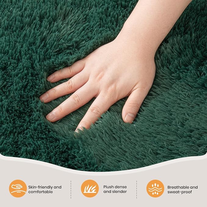 Zentavio Emerald Green Rugs for Bedroom 5x8 Dark Green Area Rugs for Living - Image 5