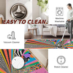 Abstract Rug - 4x6 Rug, Colorful Graffiti Art Area Rugs, Hippie Aesthetic Funky - Image 9