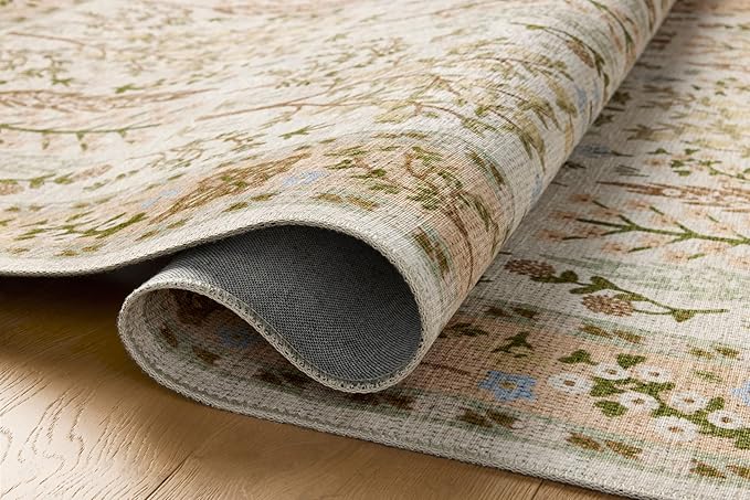Loloi Rifle Paper Co. Canopy Collection CNP-01 Cream 5'-0" x 5'-0" Round Accent - Image 6