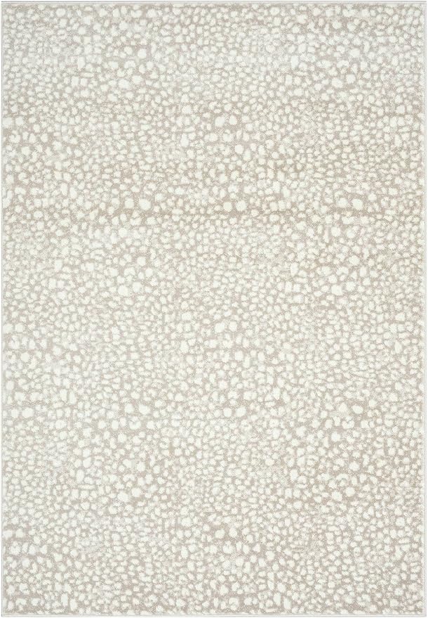 Abani Beige Cheetah Print 7'9"x10'2" Area Rug Rugs, Arto Collection - Image 3