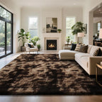 Fluffy Rug Shaggy Area Rug, Mottling Brown 9x12 Area Rugs - Image 2