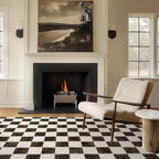EVERGRACE Checkered Plaid Area Rug 5x7, Soft Faux Wool Rugs Washable Anti Slip by EverGrace