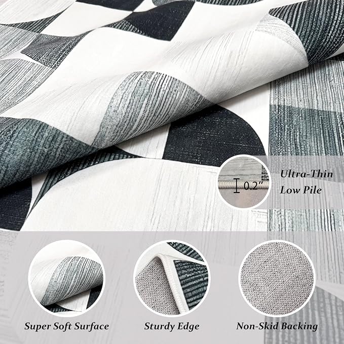 3x5 Rugs Machine Washable, Ultra-Thin Area Rugs - Image 4