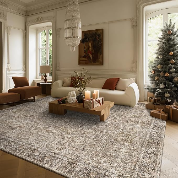 8x10 Washable Area Rugs Ultral Soft Non-Slip Stain Resistant Vintage Boho Large - Image 6