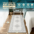 Istana Hallway Runner Rug 2.5x8 – Pink Beige Whisper/Grey/Blue Entryway Rug - Image 2