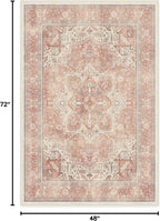 RUGGABLE Washable Area Rug – Kamran Rose Pink 4x6, Stain-Resistant, Non-Slip – - Image 2